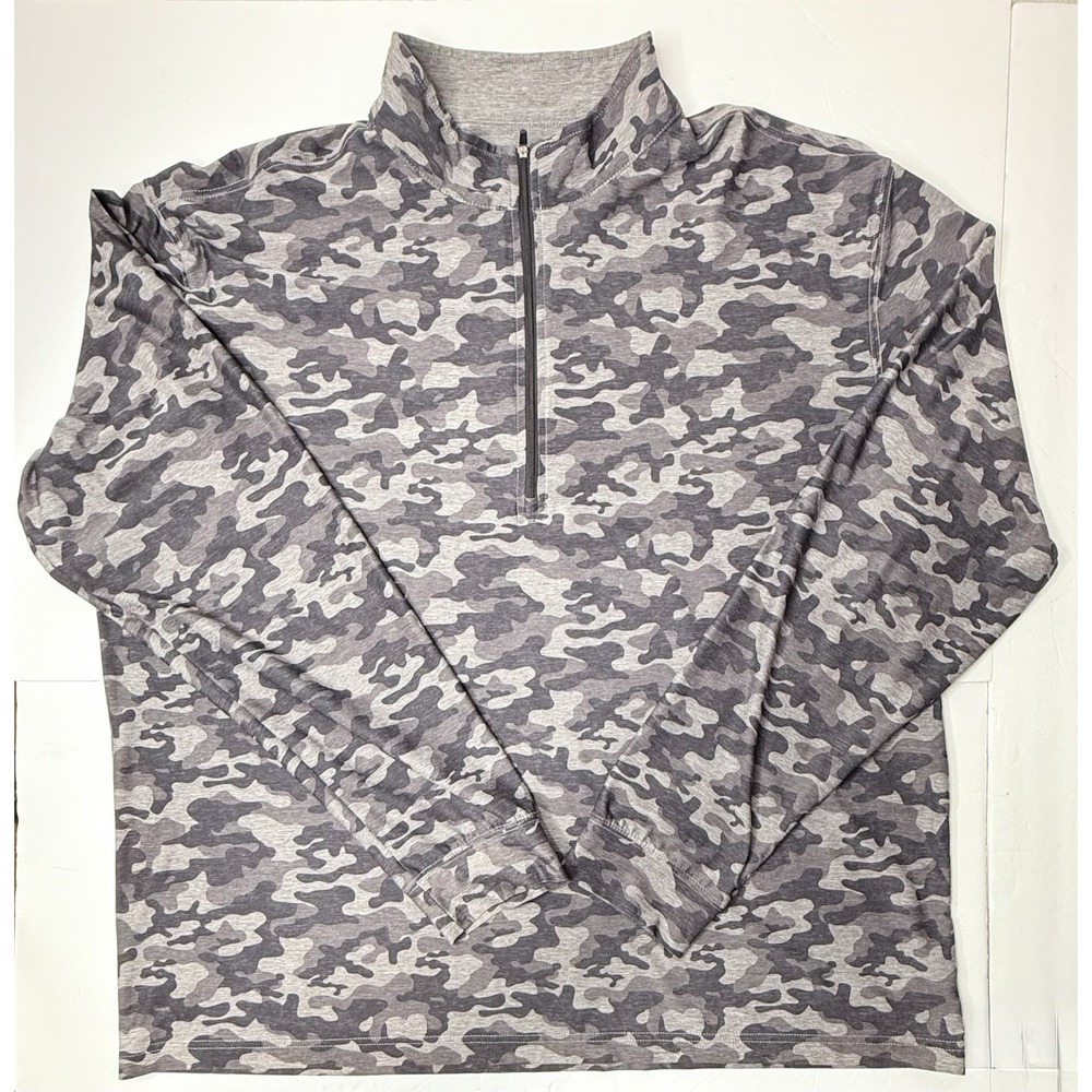 STRAIGHT DOWN Pullover Men's Gray Camo Size 3XL Big & Tall Golf Active Quick Dry